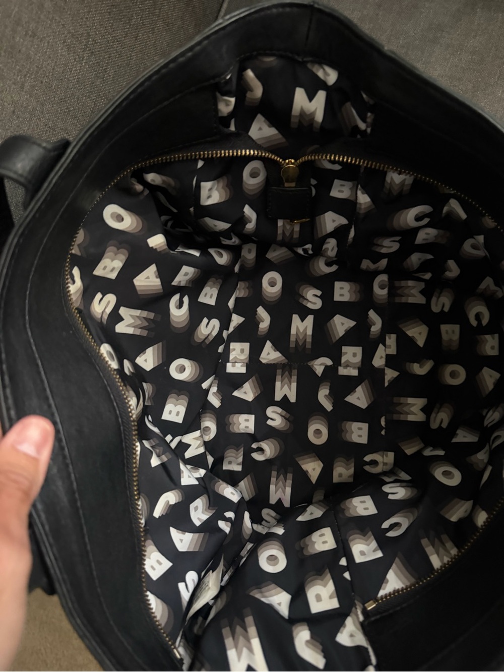 RARE Marc Jacobs Flash Black Embossed Leather Weekend Bag tote with Straps - Picture 11 of 15